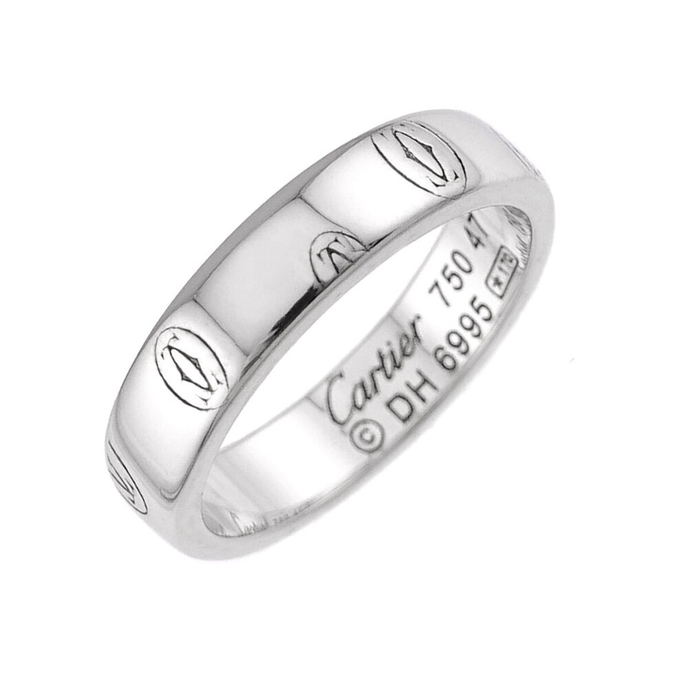 Cartier Happy Birthday Ring SM #47 18K WG White Gold 750 Logo